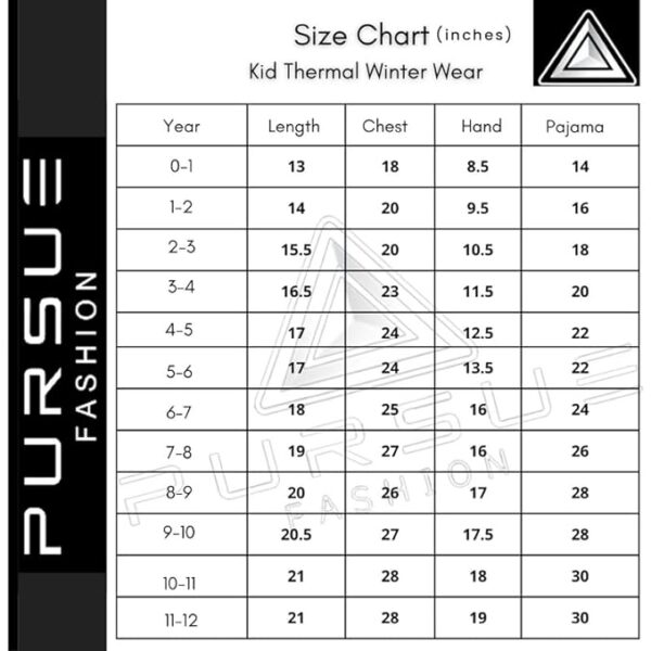 PURSUE FASHION Unisex Kids Winter Wear Fleece Front Open Thermal Innerwear - Image 3